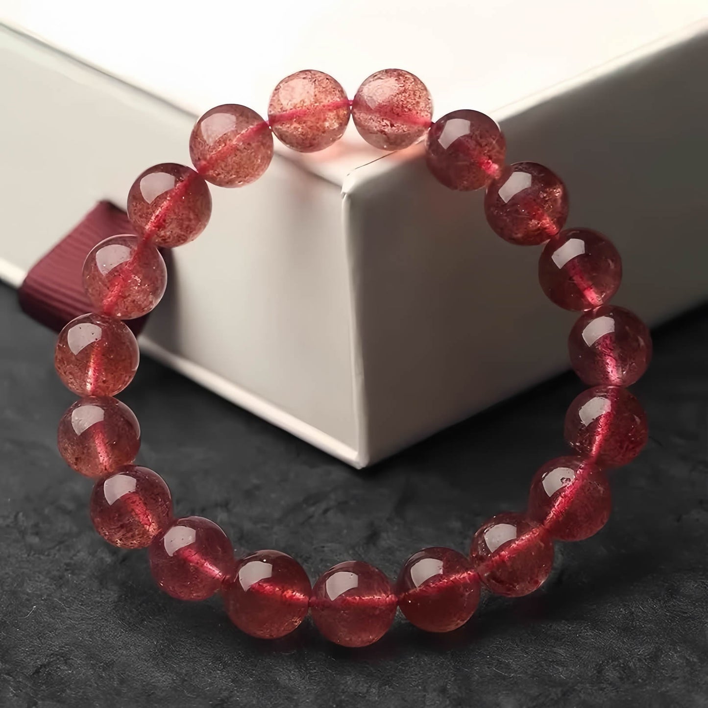 Love Attraction Strawberry Quartz Beaded Bracelet