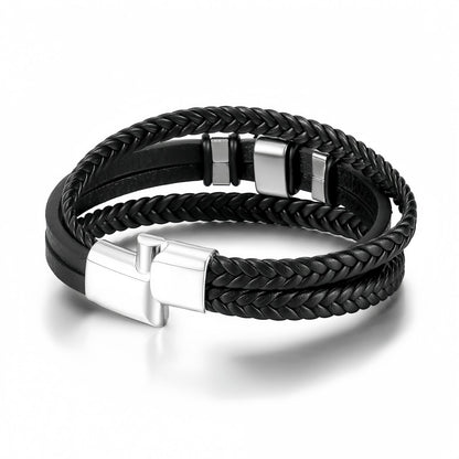 Nautical Wheel Leather Bracelet