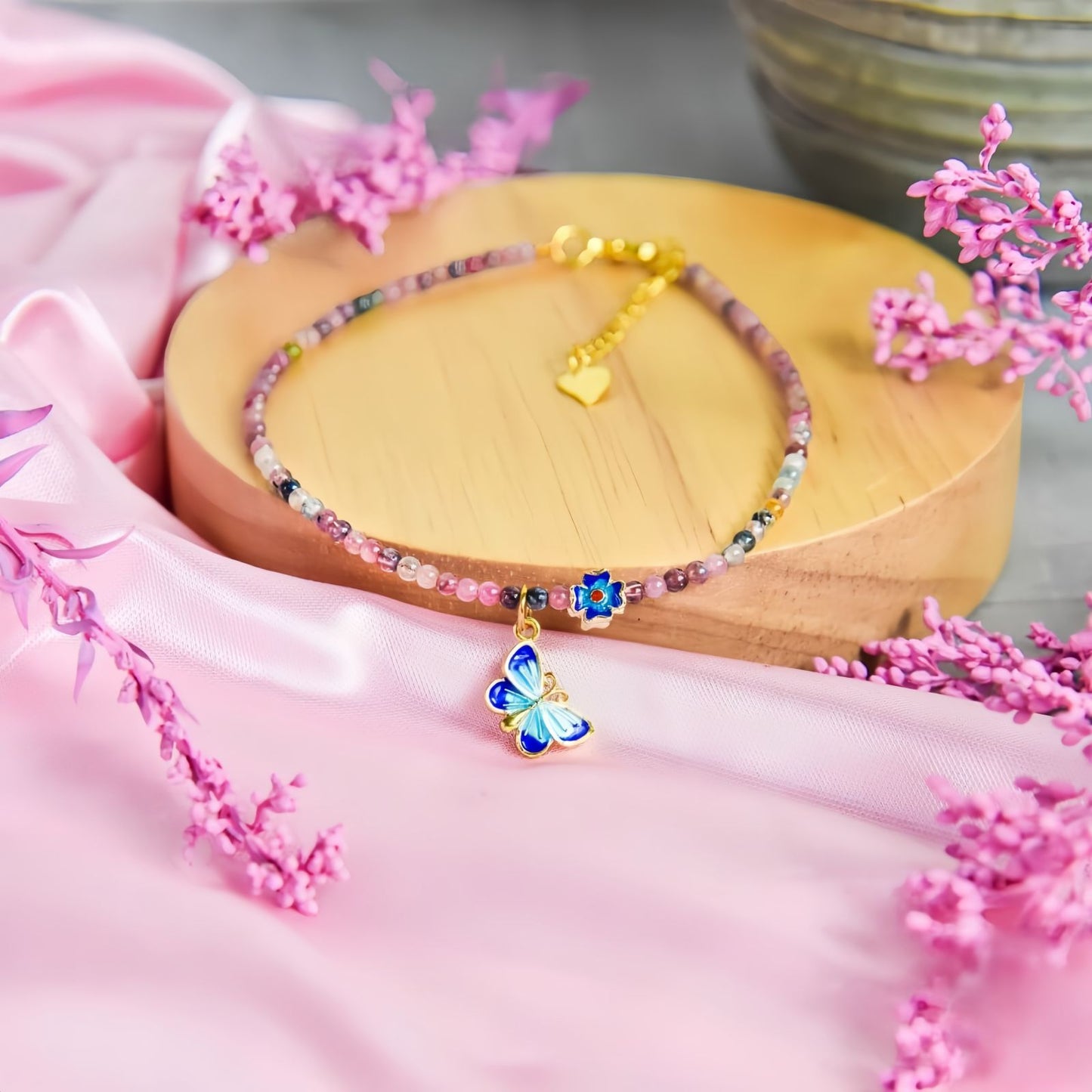 Tourmaline Anklet of Hope – Tourmaline Beaded Anklet for Women