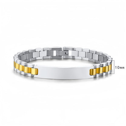 Men’s Curved Plate Chain Bracelet