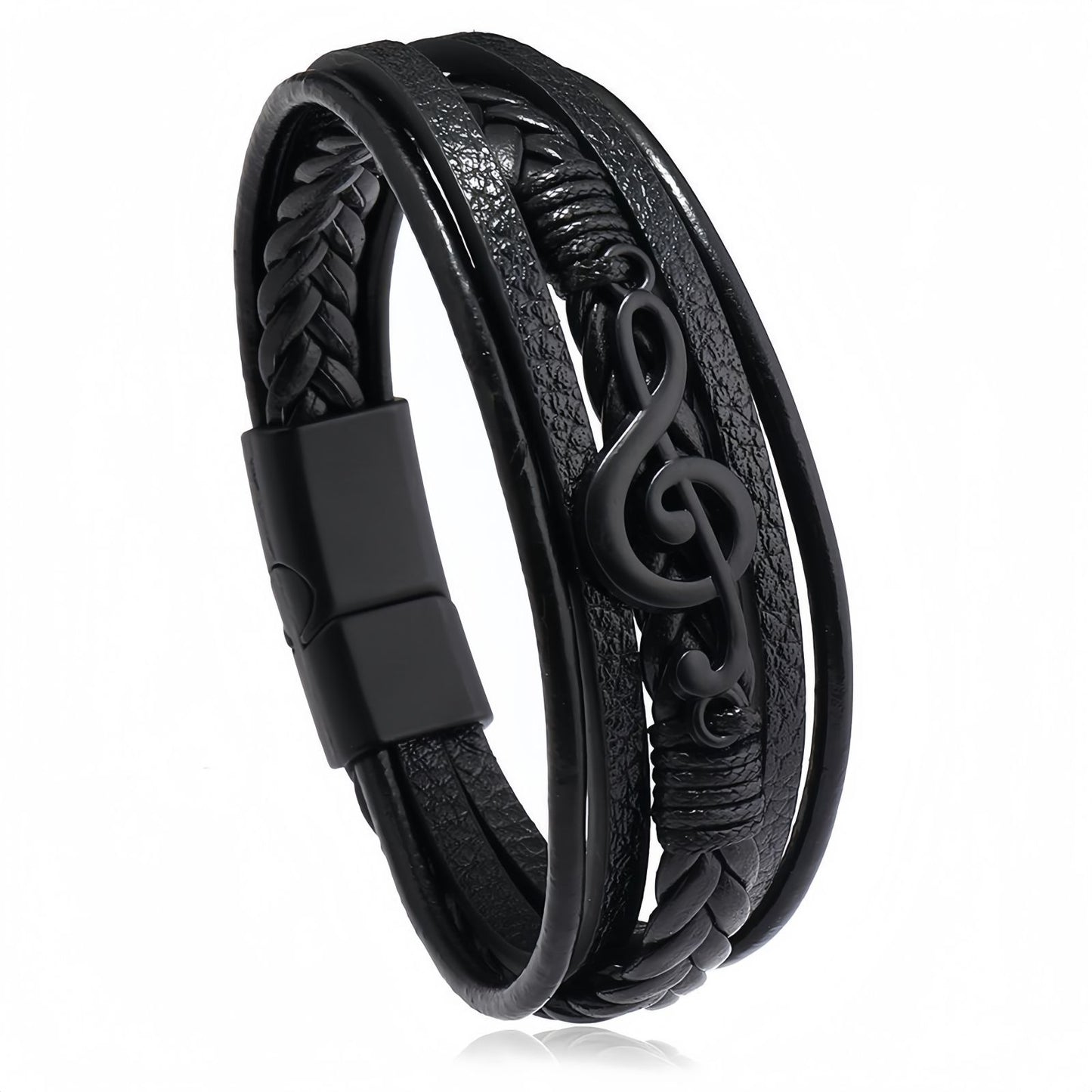 Treble Clef Multi-Layer Leather Bracelet