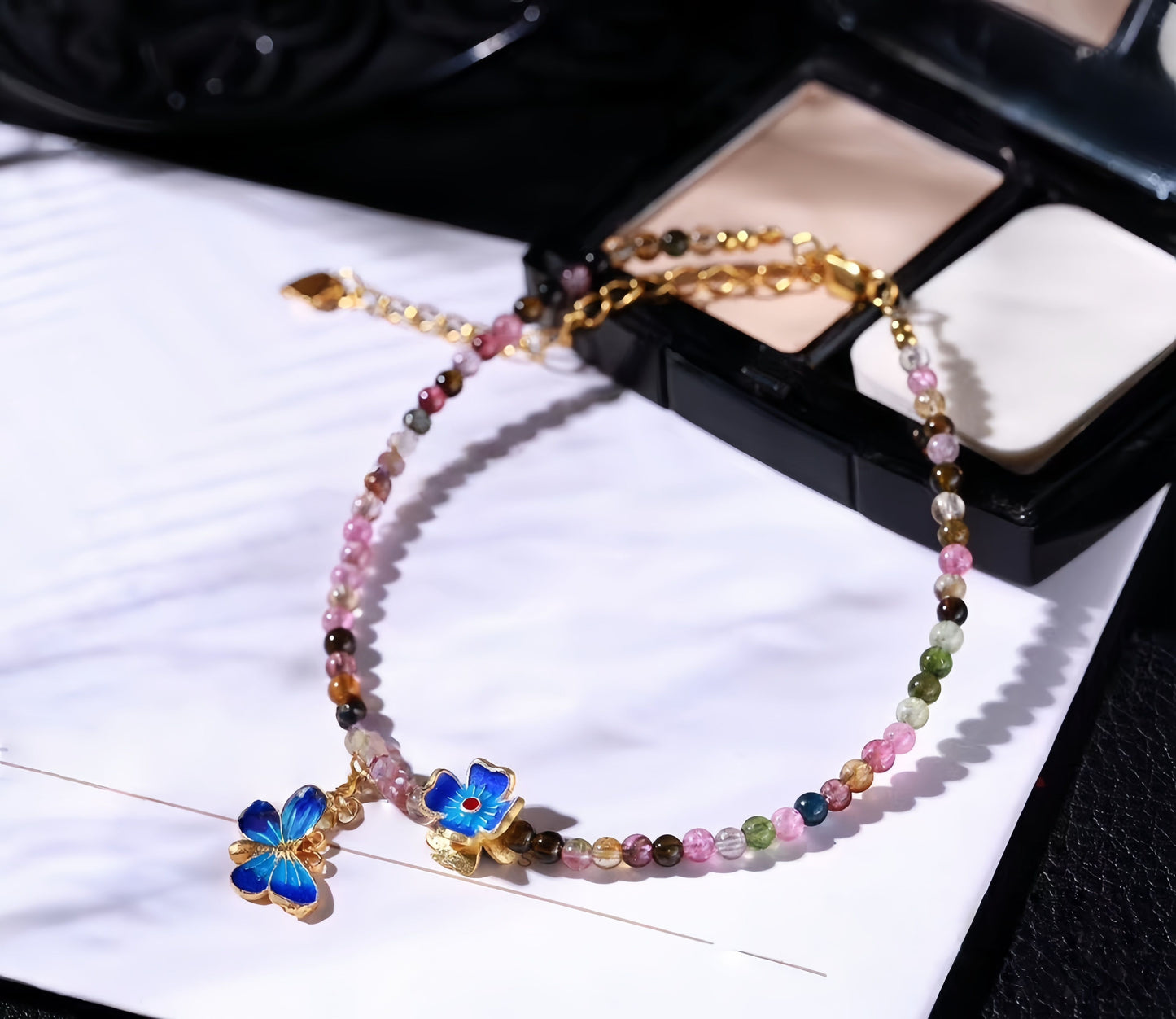 Tourmaline Anklet of Hope – Tourmaline Beaded Anklet for Women