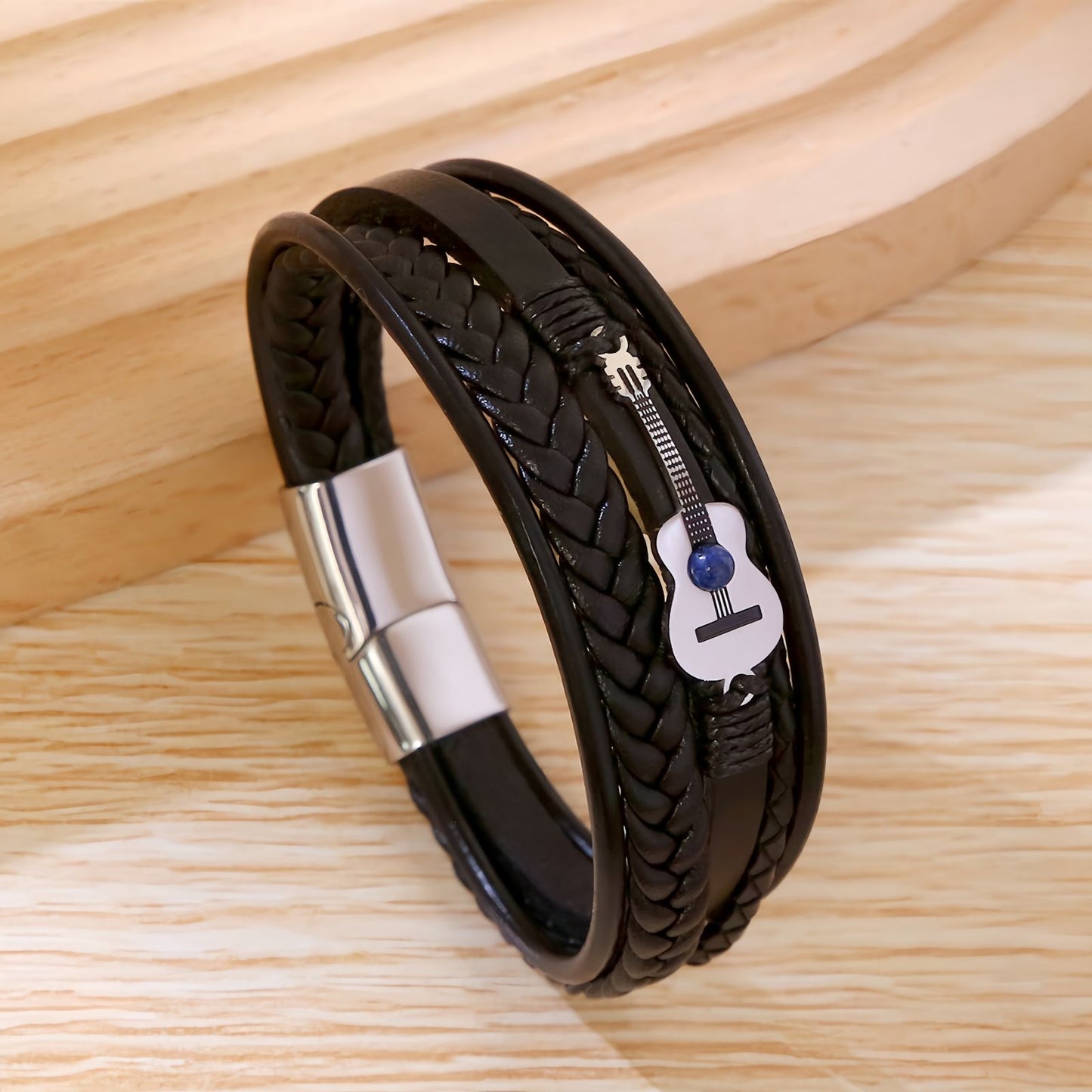 Men's Guitar Leather Bracelet