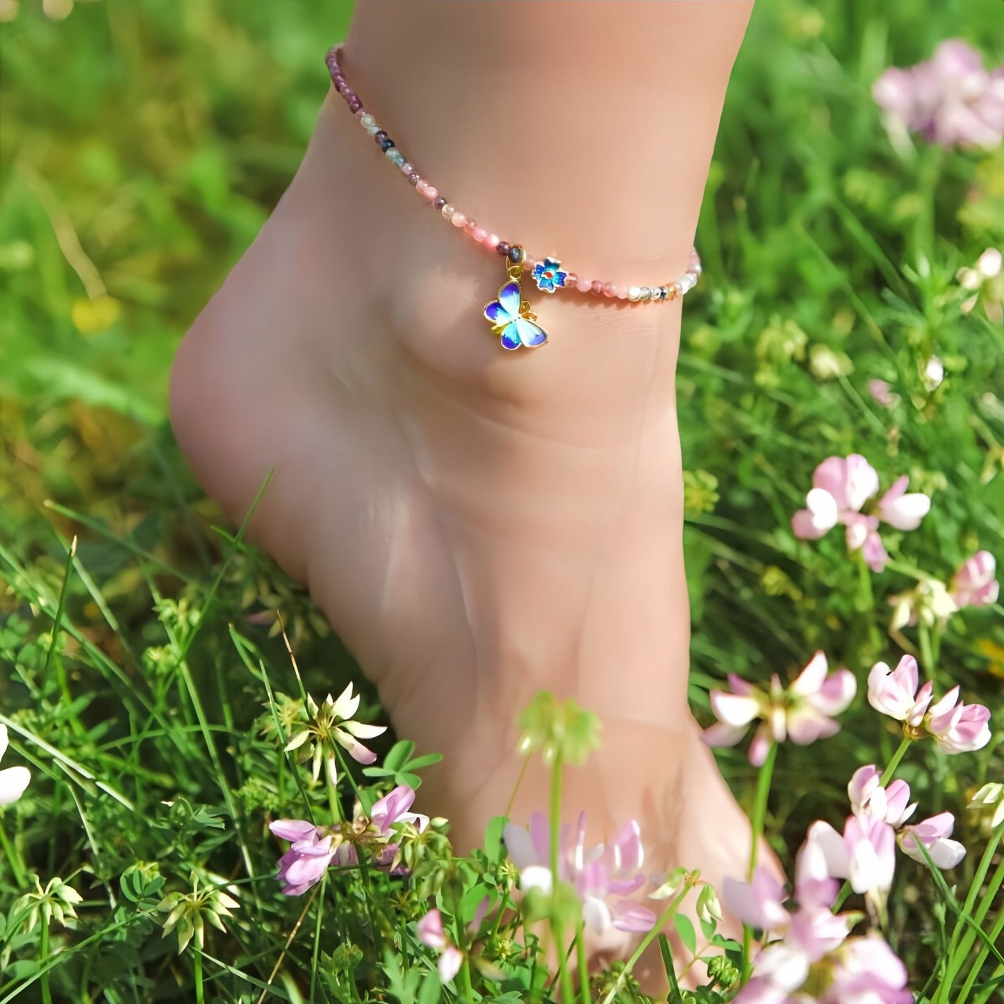 Tourmaline Anklet of Hope – Tourmaline Beaded Anklet for Women