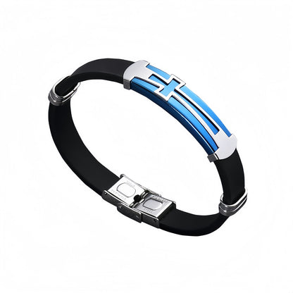 Cross Plate Silicone Bracelet