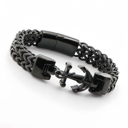 Anchor-Lock Titanium Steel Men's Bracelet