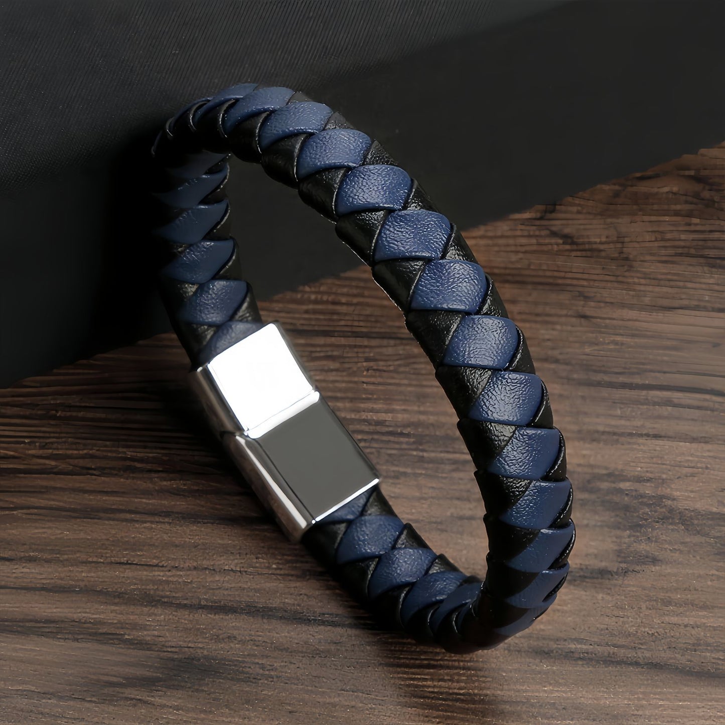 Men's Thick Braided Leather Cuff