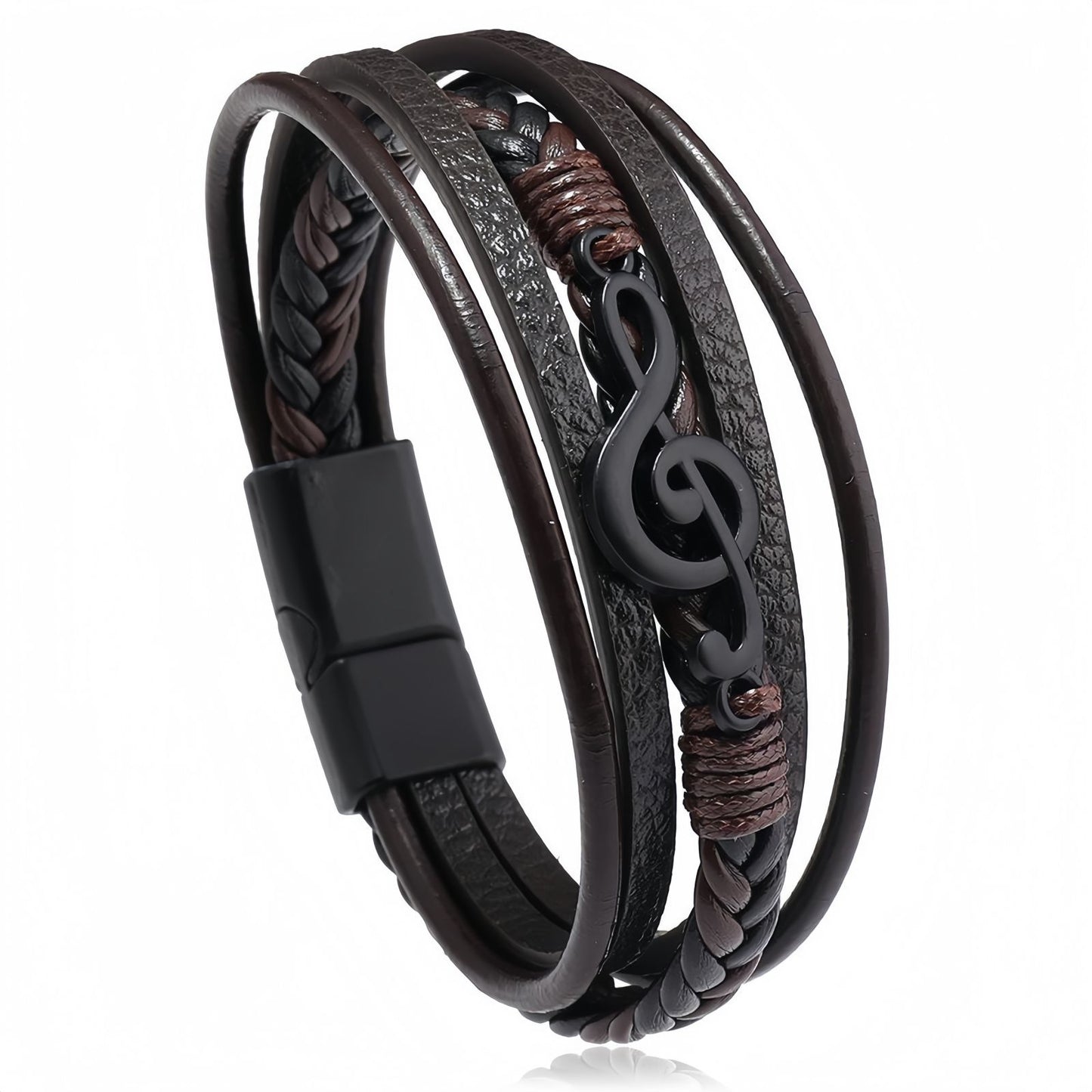 Treble Clef Multi-Layer Leather Bracelet