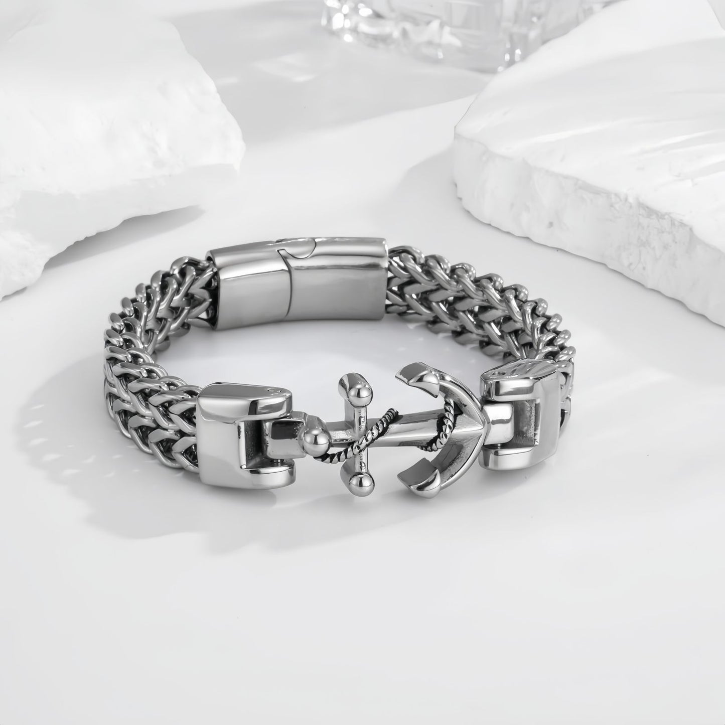 Anchor-Lock Titanium Steel Men's Bracelet