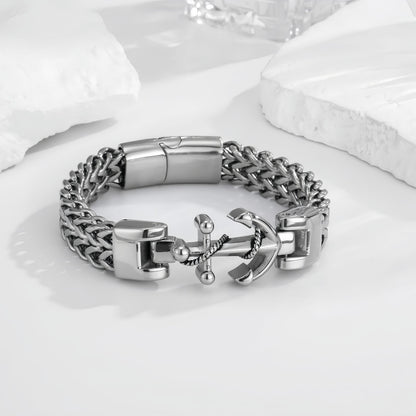 Anchor-Lock Titanium Steel Men's Bracelet