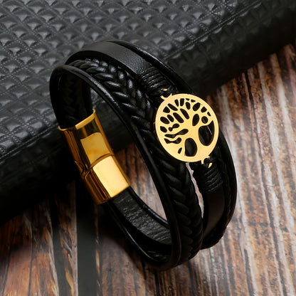 Tree of Life Leather Bracelet for Men