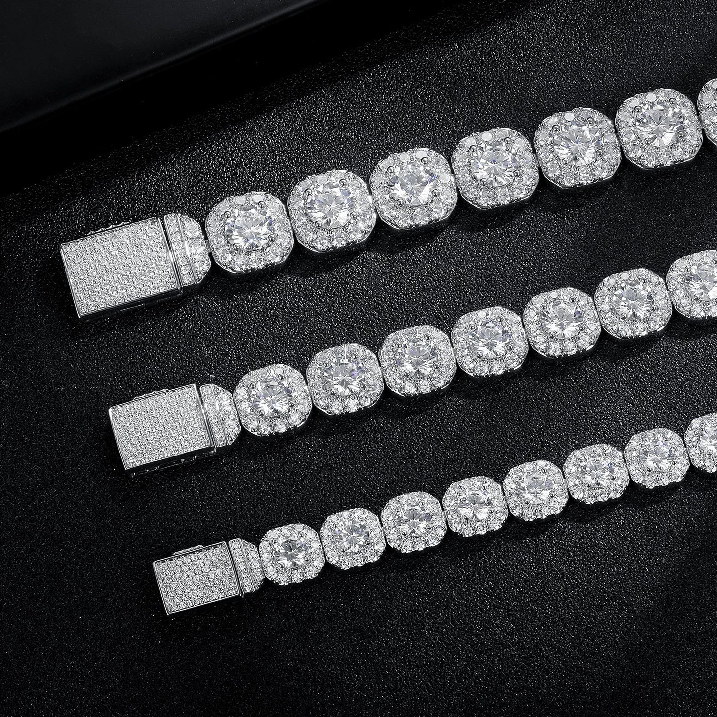 Wide Iced Tennis Bracelet
