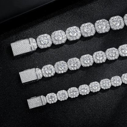 Wide Iced Tennis Bracelet
