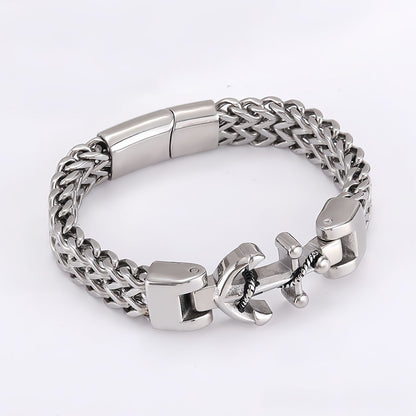 Anchor-Lock Titanium Steel Men's Bracelet
