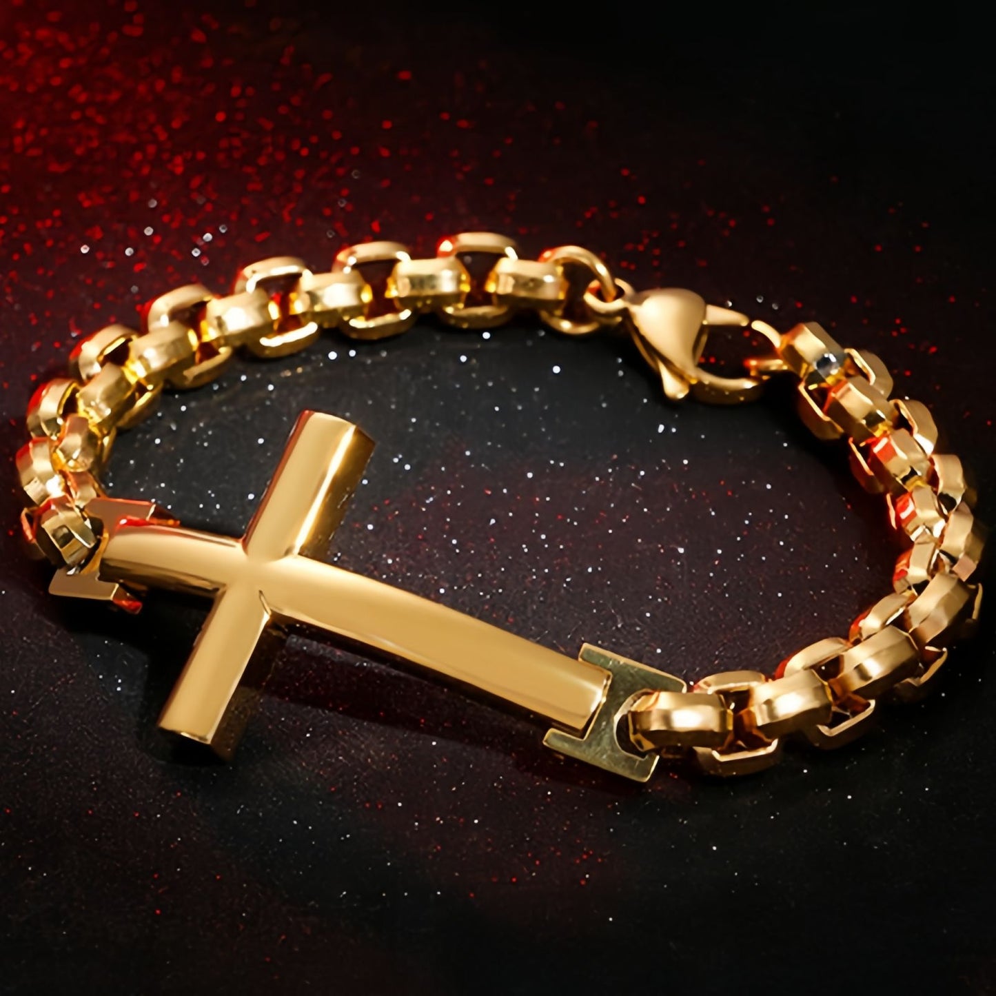 Cross Bar Curb Chain Bracelet