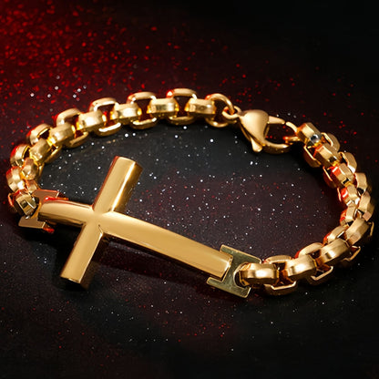 Cross Bar Curb Chain Bracelet