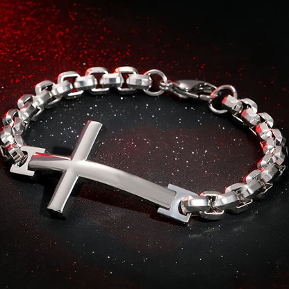 Cross Bar Curb Chain Bracelet