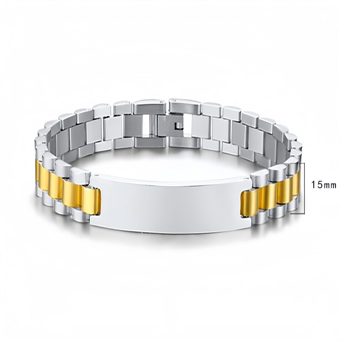 Men’s Curved Plate Chain Bracelet