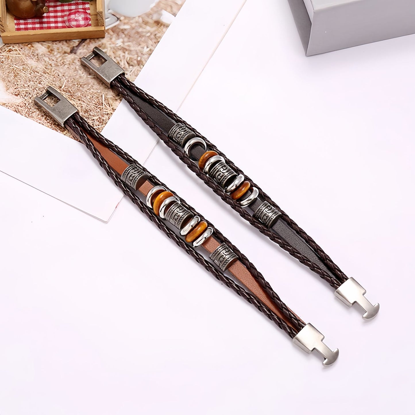 Vintage Tribal Leather Men's Bracelet