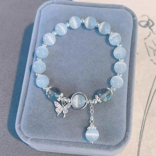 Butterfly Aquamarine Moonstone Bracelet