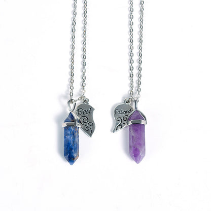 Couple Heart Hexagonal Crystal Pendant