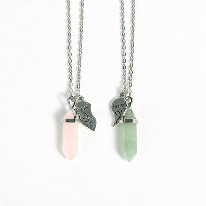 Couple Heart Hexagonal Crystal Pendant