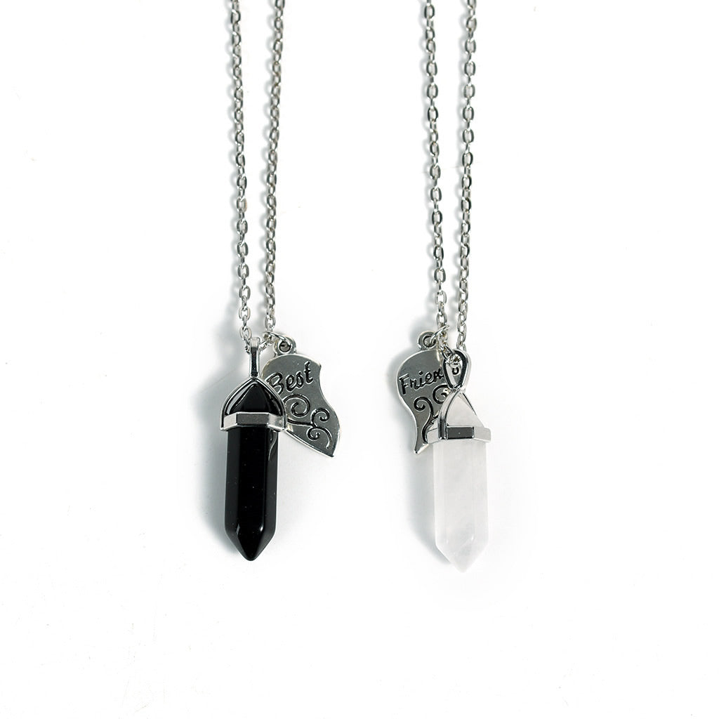 Couple Heart Hexagonal Crystal Pendant