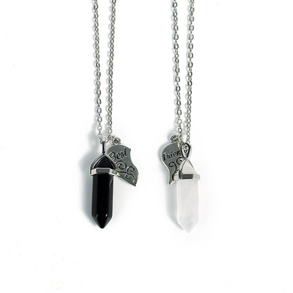 Couple Heart Hexagonal Crystal Pendant