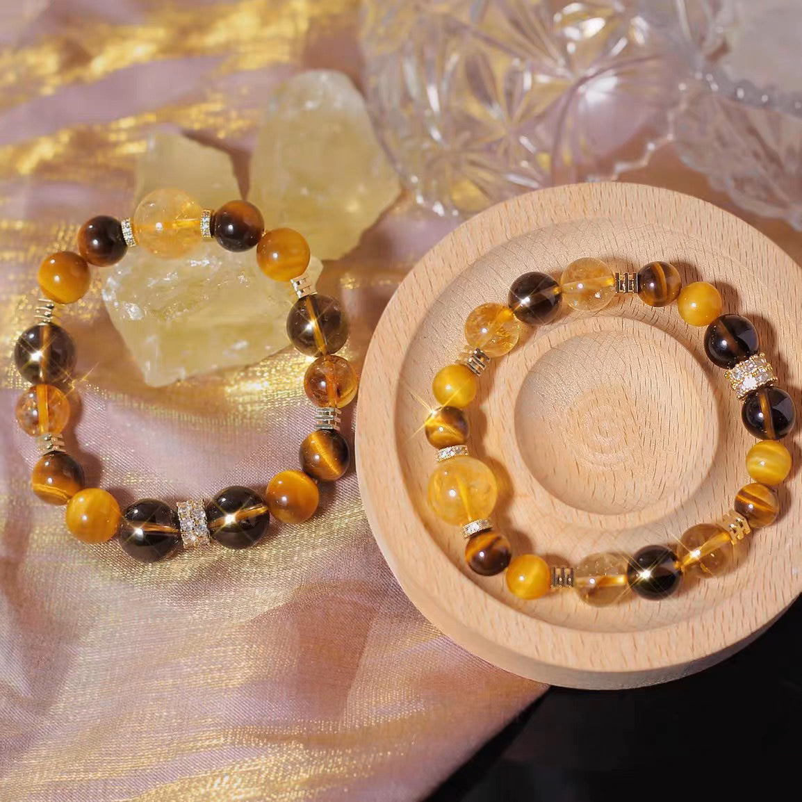 Golden Tiger Eye Yellow Tower Crystal Bracelet