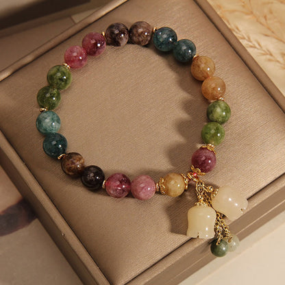 Multicolored Tourmaline Beaded Bracelet
