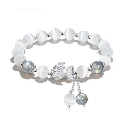 Couple Natural Cat's Eye Moonstone Bracelet
