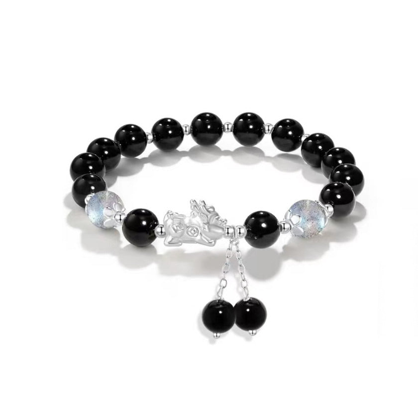 Couple Natural Cat's Eye Moonstone Bracelet