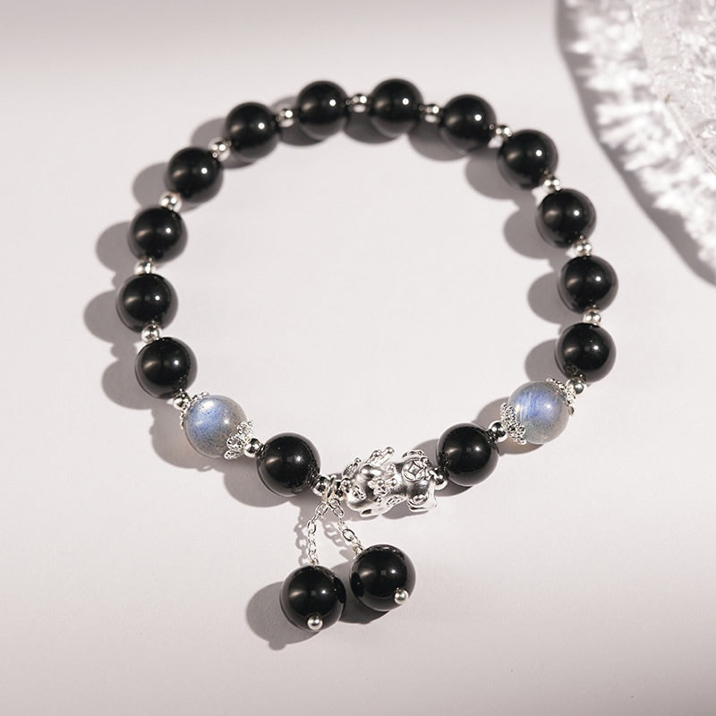 Couple Natural Cat's Eye Moonstone Bracelet
